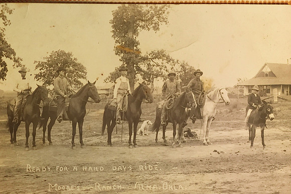 Roundup on Tump Moore's ranch, Alma, OK