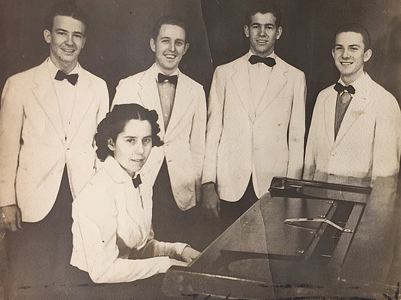 Hubert in quartet, Central State Teachers College, 1937